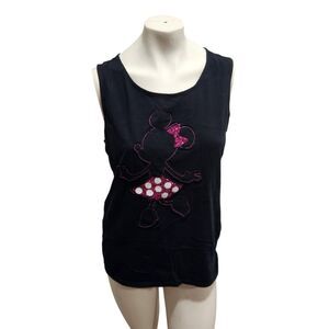 Disney Authentic Disneyland Sleevless Sequin Minnie Mouse Kidcore Bow Soft Girl